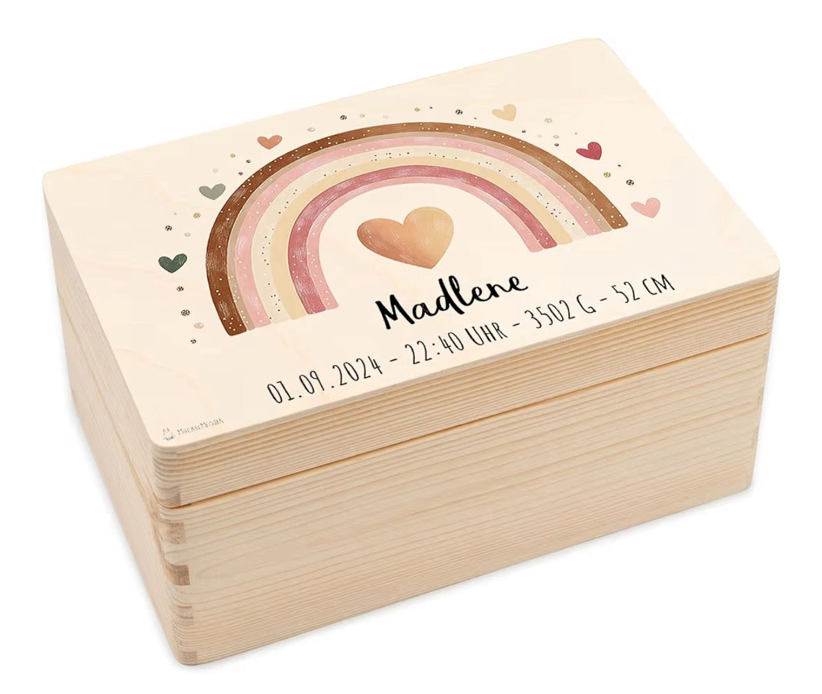 Erinnerungsbox Baby personalisiert – Mit Name, Geburtsdaten & Wunschtext